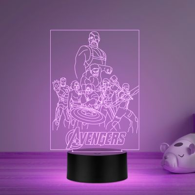 3D Illusion Avengers Group Night lamp multicolored Gift for Kid & Anime Lover Desk Table lamp Gift for Birthday